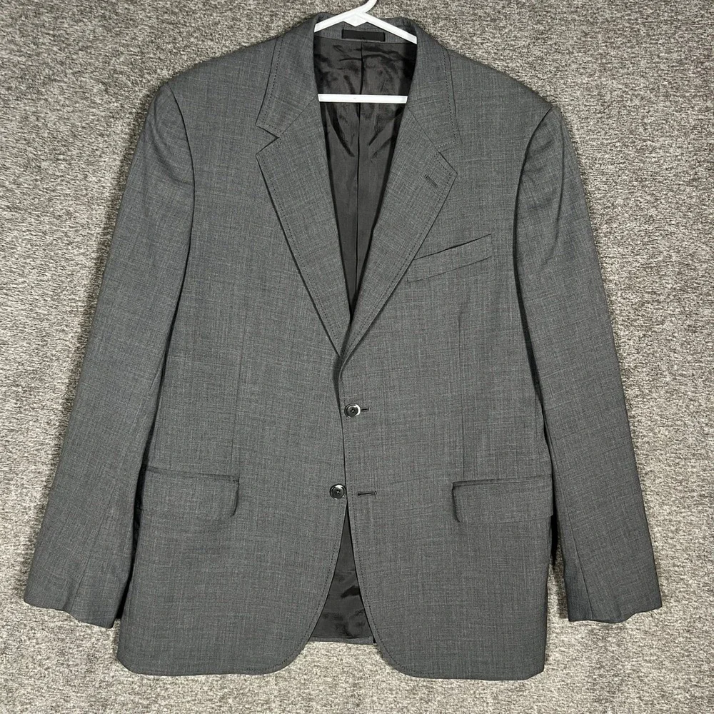Jeanne Lanvin SA Mens Gray Blazer Sz 56T Tall (46) Office Career Suit Italy